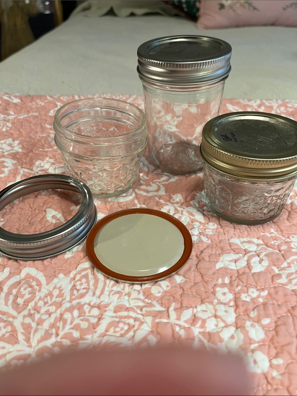 Ball Glass Mason Jar Set with Metal Lids - Clear - Set of 3